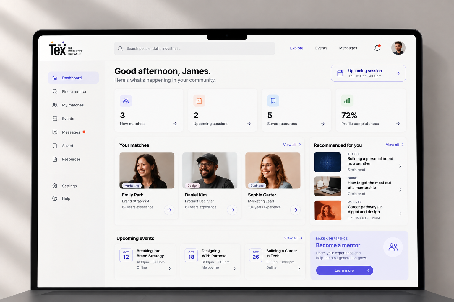 Tex desktop interface