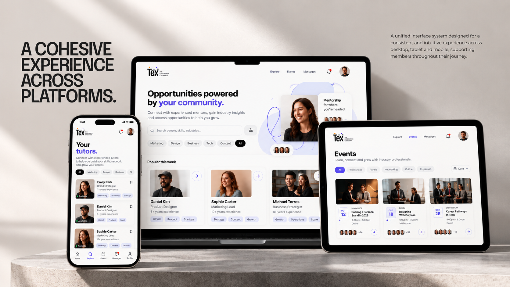 Tex digital product interface